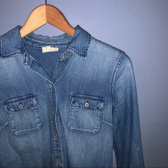 AG Denim Chambray Button Down Shirt Size Small - Picture 3 of 5